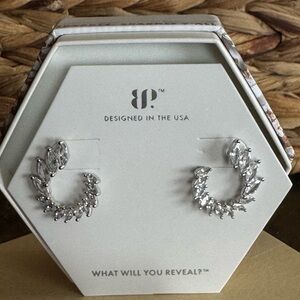 Take A Stand, Gorgeous Silver Cubic Zirconia Stud Earrings